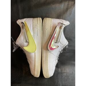 Nike Air Force 1 '07 Premium Zip Swoosh - White Leather CW6558 100 Size 10